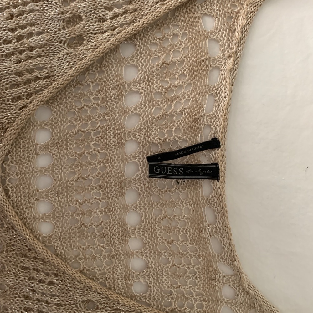 Guess tan/silver knit top